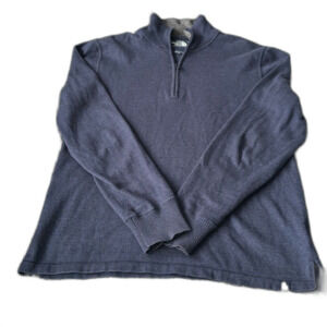 The North Face 1/4 Zip Wool Cotton Fleece Navy Size Medium